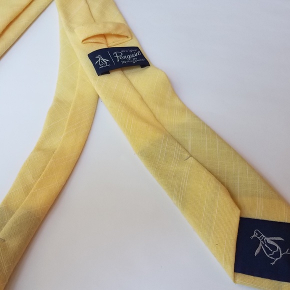 Yellow Penguin skinny neck tie - Picture 3 of 3